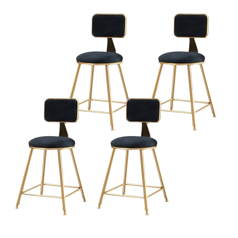 Glam – tabouret de comptoir sans accoudoirs, tabouret de bar en fer avec coussin en daim