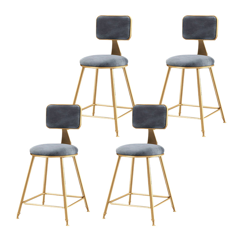 Glam – tabouret de comptoir sans accoudoirs, tabouret de bar en fer avec coussin en daim