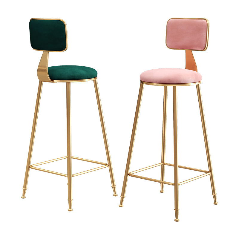 Glam – tabouret de comptoir sans accoudoirs, tabouret de bar en fer avec coussin en daim