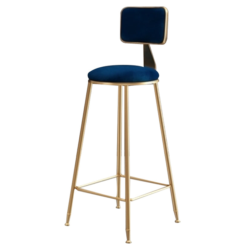 Glam – tabouret de comptoir sans accoudoirs, tabouret de bar en fer avec coussin en daim