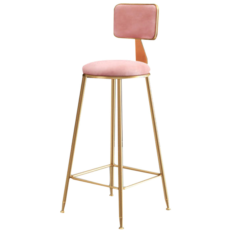 Glam – tabouret de comptoir sans accoudoirs, tabouret de bar en fer avec coussin en daim