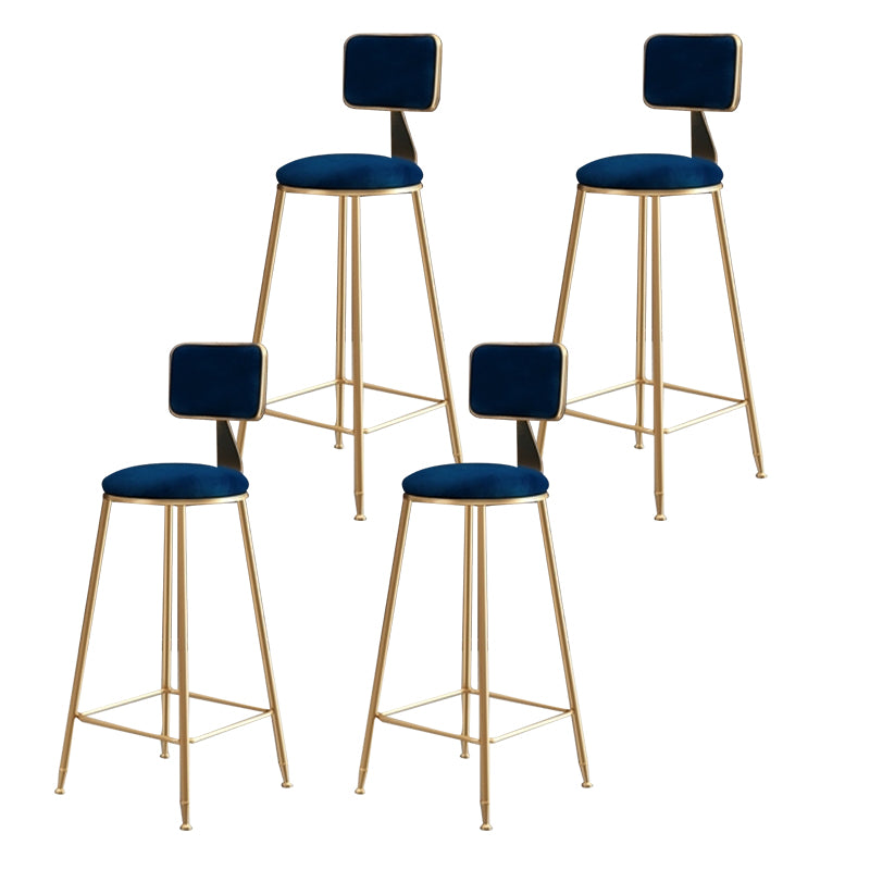 Glam – tabouret de comptoir sans accoudoirs, tabouret de bar en fer avec coussin en daim