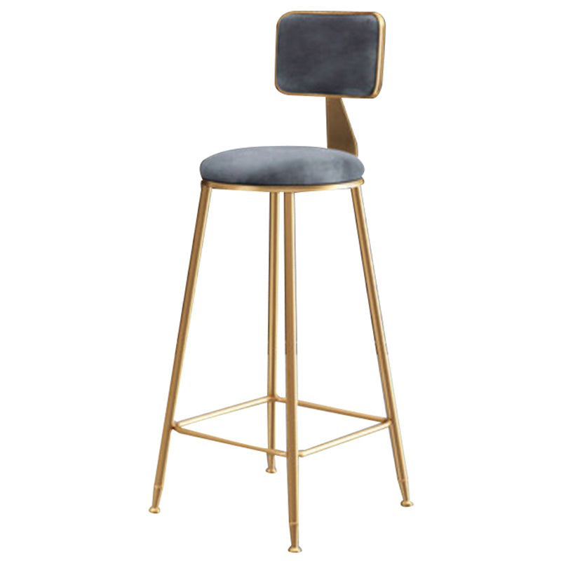 Glam – tabouret de comptoir sans accoudoirs, tabouret de bar en fer avec coussin en daim