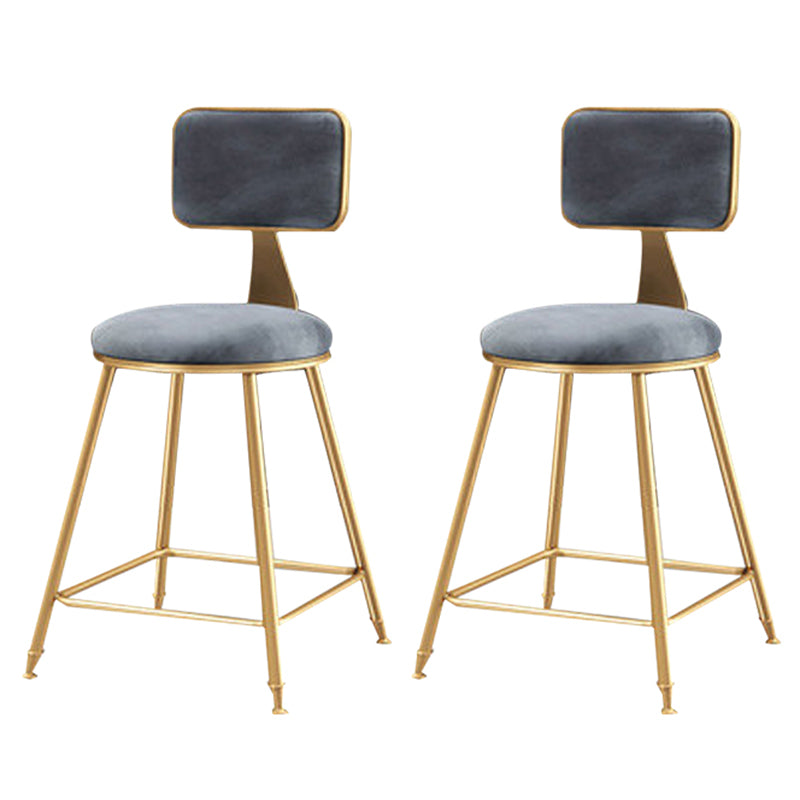 Glam – tabouret de comptoir sans accoudoirs, tabouret de bar en fer avec coussin en daim