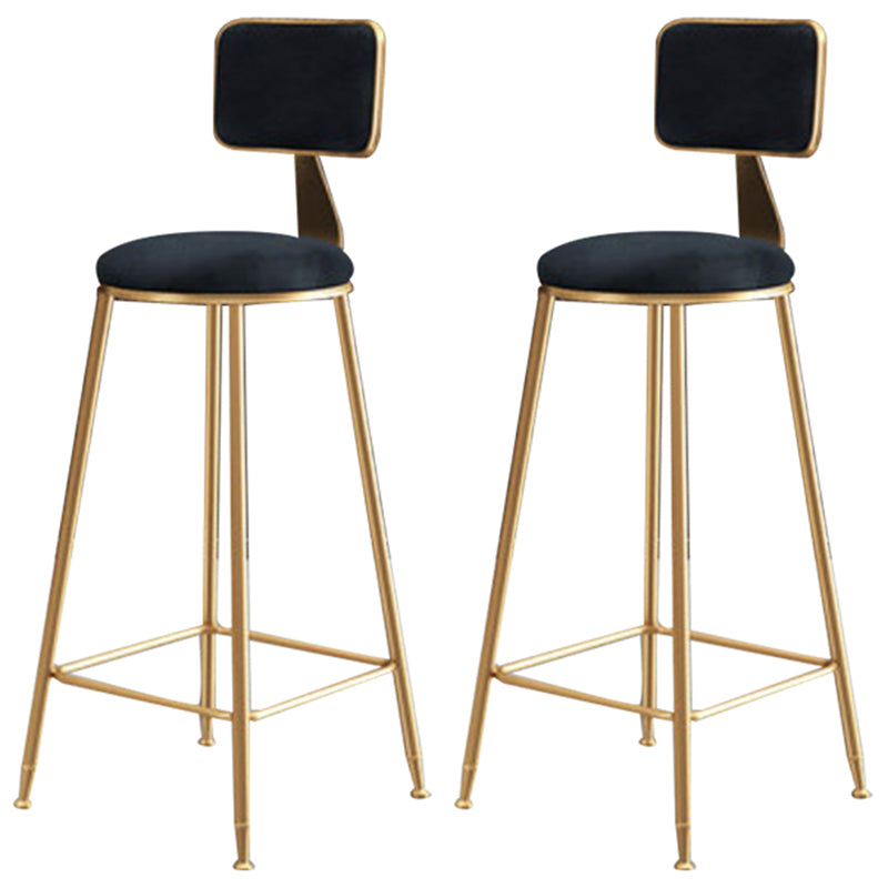 Glam – tabouret de comptoir sans accoudoirs, tabouret de bar en fer avec coussin en daim