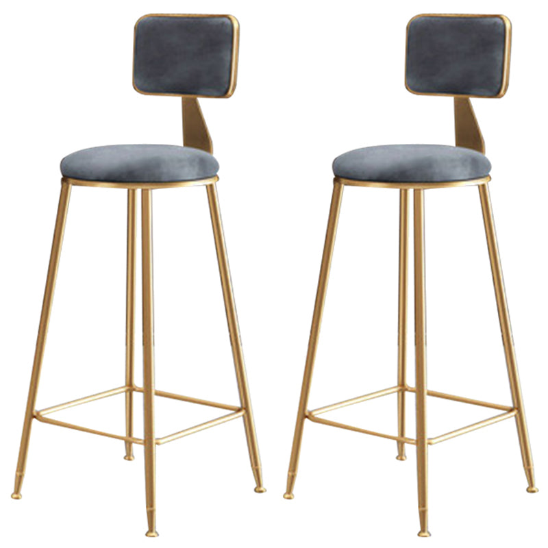Glam – tabouret de comptoir sans accoudoirs, tabouret de bar en fer avec coussin en daim