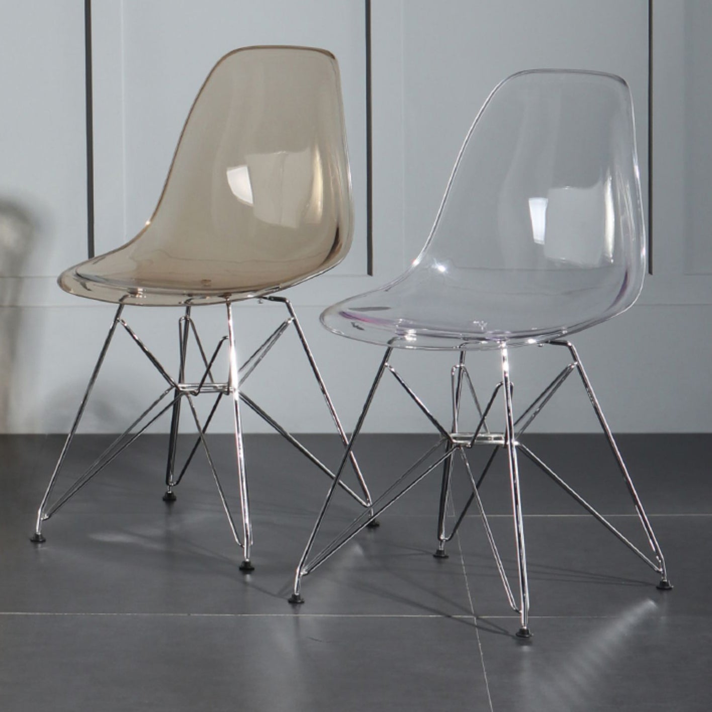 Contemporary Style Kitchen Metal Dining Chairs Armless Dining Side Chairs