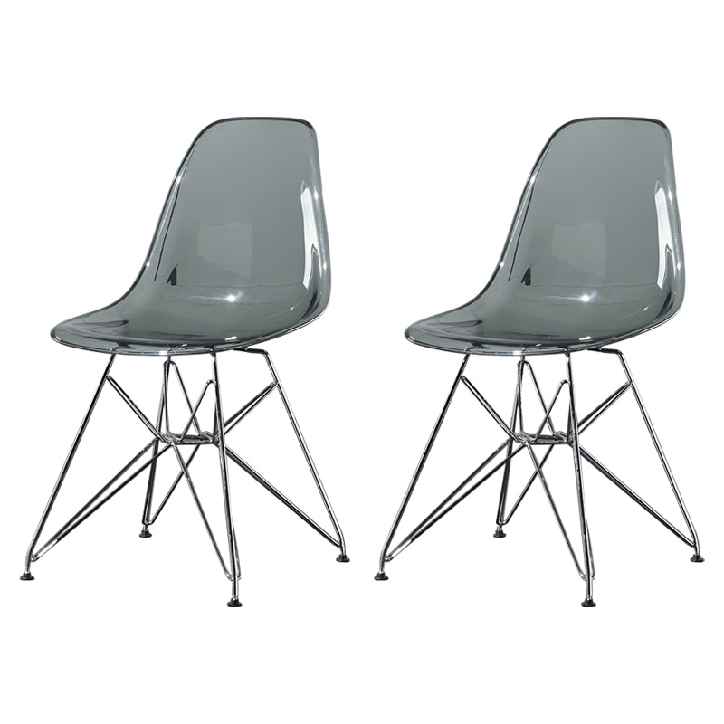 Contemporary Style Kitchen Metal Dining Chairs Armless Dining Side Chairs