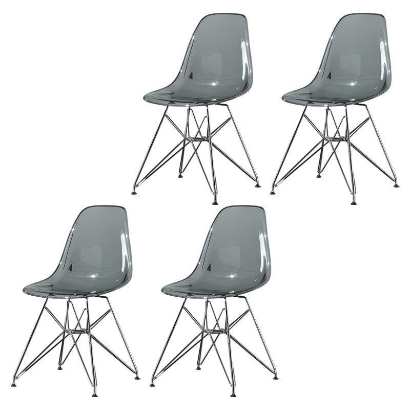 Contemporary Style Kitchen Metal Dining Chairs Armless Dining Side Chairs