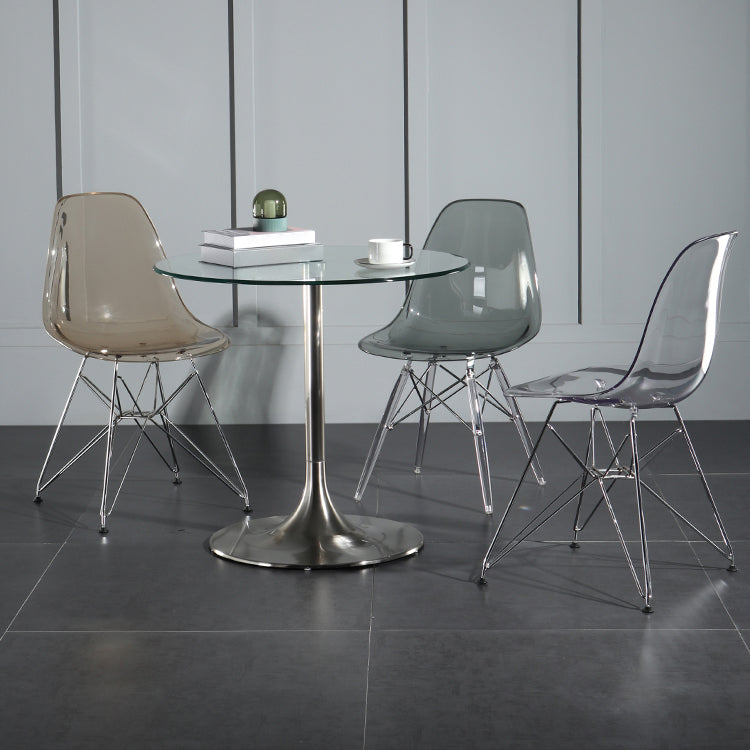 Contemporary Style Kitchen Metal Dining Chairs Armless Dining Side Chairs