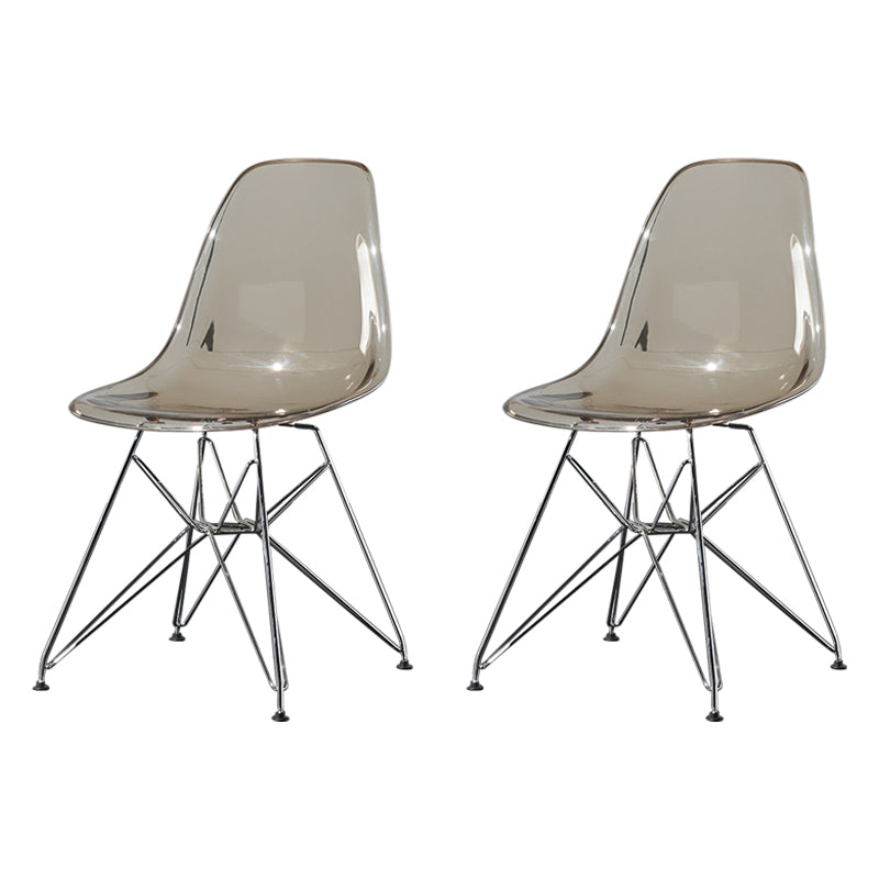 Contemporary Style Kitchen Metal Dining Chairs Armless Dining Side Chairs