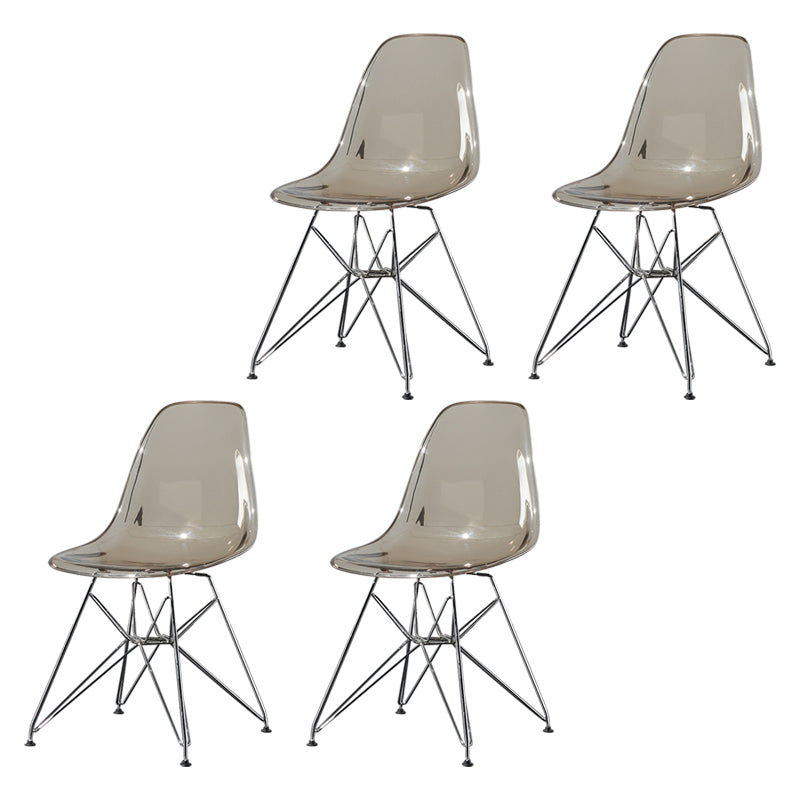 Contemporary Style Kitchen Metal Dining Chairs Armless Dining Side Chairs