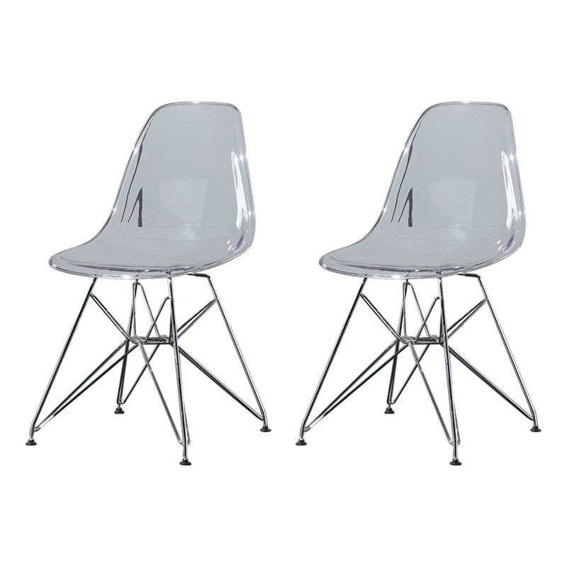 Contemporary Style Kitchen Metal Dining Chairs Armless Dining Side Chairs