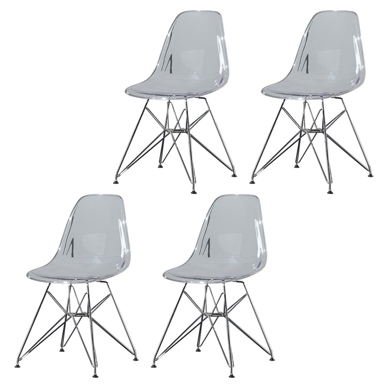 Contemporary Style Kitchen Metal Dining Chairs Armless Dining Side Chairs