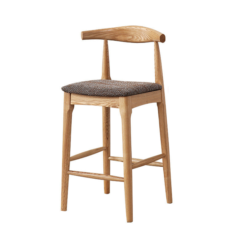 Taburete de bar y mostrador contemporáneo, taburete de bar interior de madera sin brazos con reposapiés