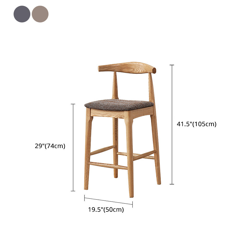 Taburete de bar y mostrador contemporáneo, taburete de bar interior de madera sin brazos con reposapiés