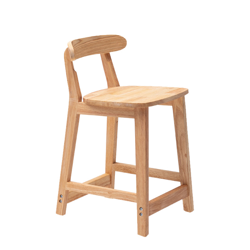 Tabouret de bar moderne en bois massif carré tabouret intérieur arrière bas avec des pattes en bois