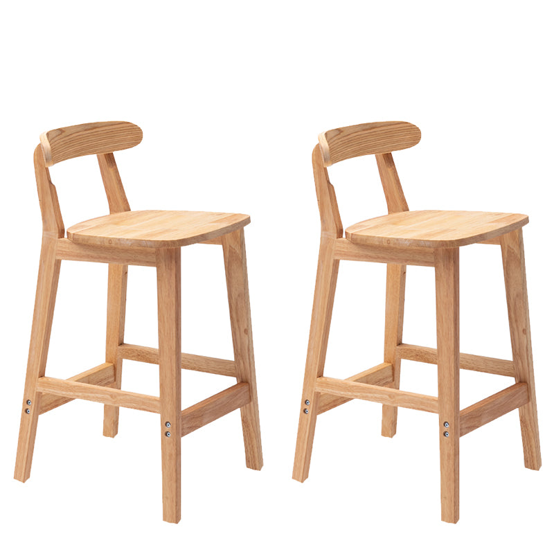 Tabouret de bar moderne en bois massif carré tabouret intérieur arrière bas avec des pattes en bois