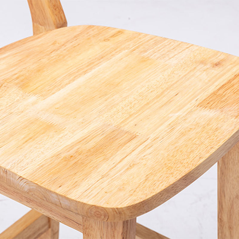 Tabouret de bar moderne en bois massif carré tabouret intérieur arrière bas avec des pattes en bois