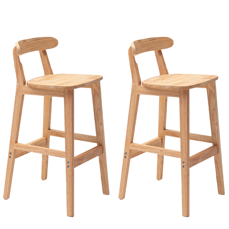 Tabouret de bar moderne en bois massif carré tabouret intérieur arrière bas avec des pattes en bois