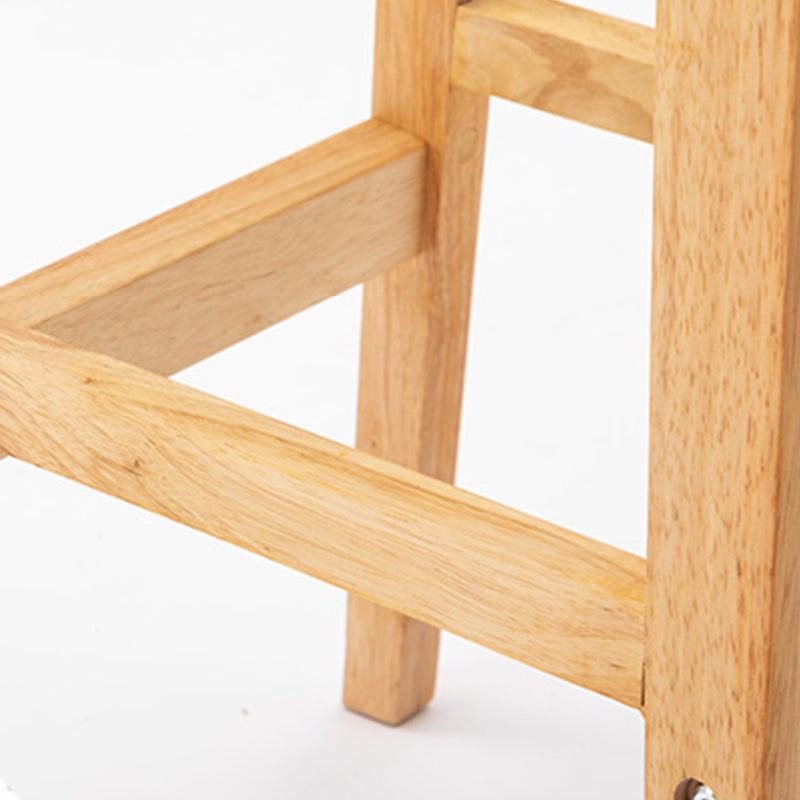Tabouret de bar moderne en bois massif carré tabouret intérieur arrière bas avec des pattes en bois