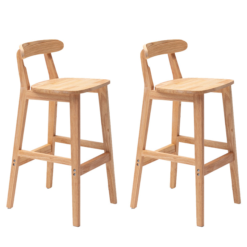 Tabouret de bar moderne en bois massif carré tabouret intérieur arrière bas avec des pattes en bois