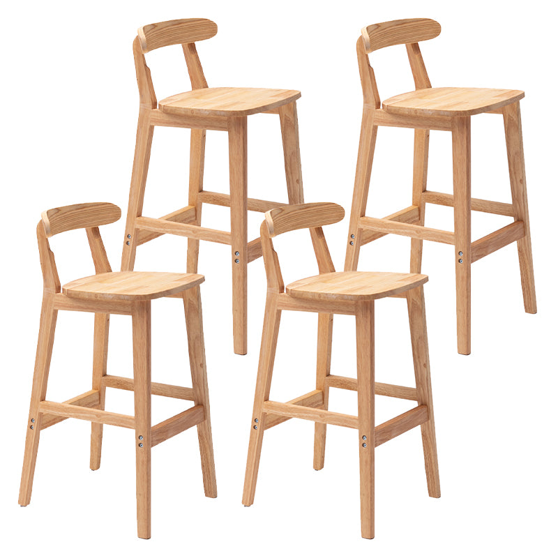 Tabouret de bar moderne en bois massif carré tabouret intérieur arrière bas avec des pattes en bois