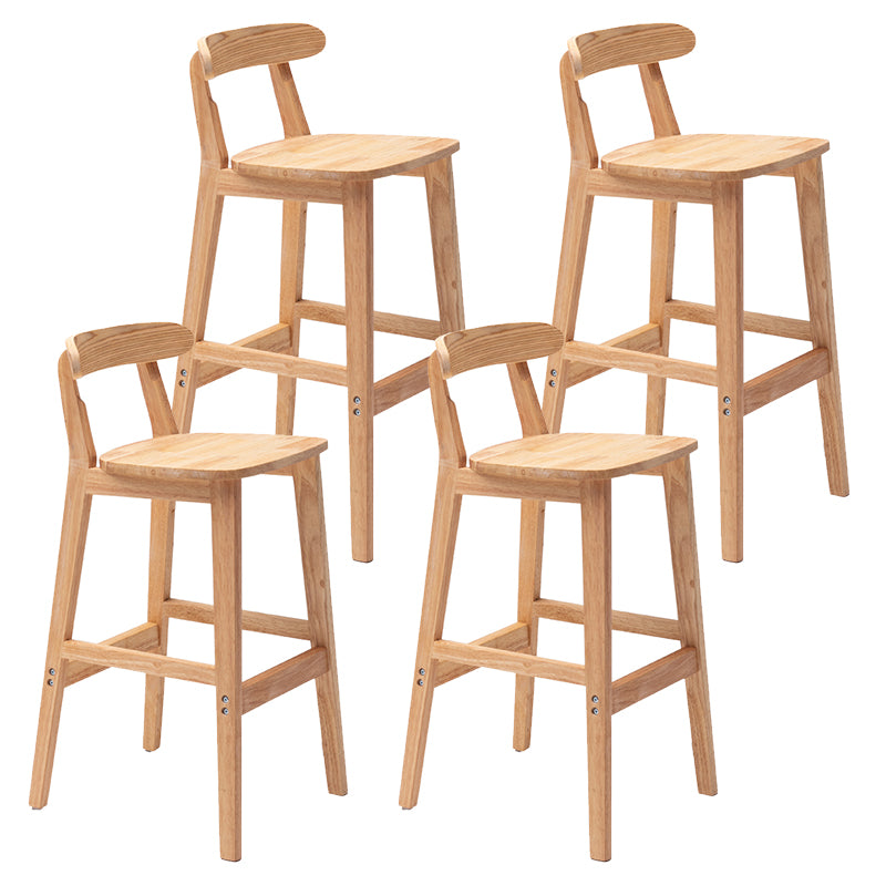 Tabouret de bar moderne en bois massif carré tabouret intérieur arrière bas avec des pattes en bois