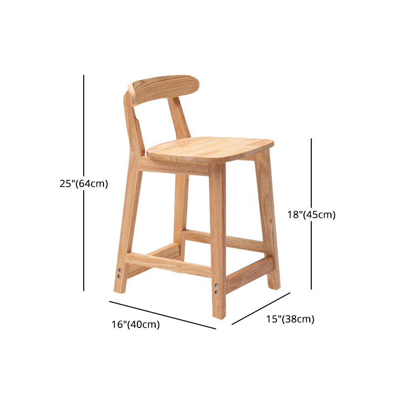 Tabouret de bar moderne en bois massif carré tabouret intérieur arrière bas avec des pattes en bois