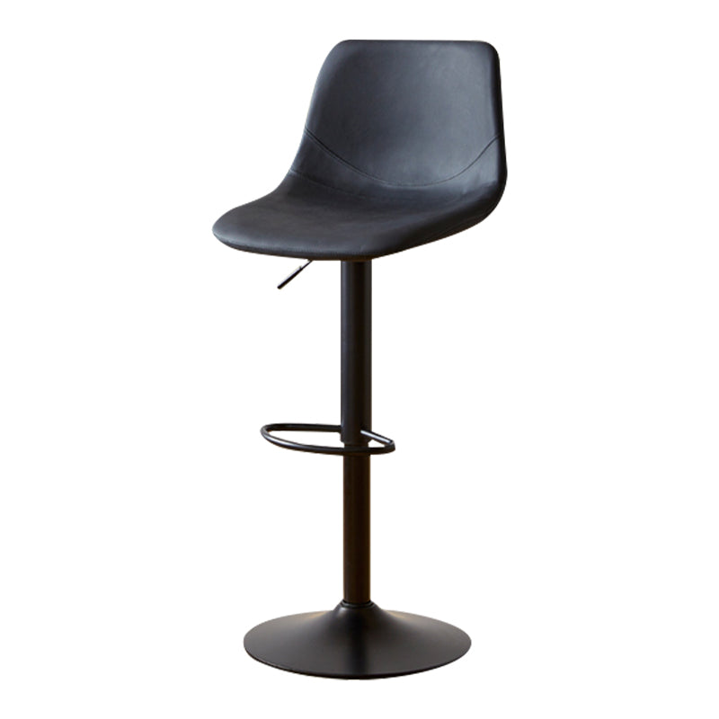 Taburete de bar de cuero moderno, reposapiés, cubo, taburete de mostrador interior ajustable