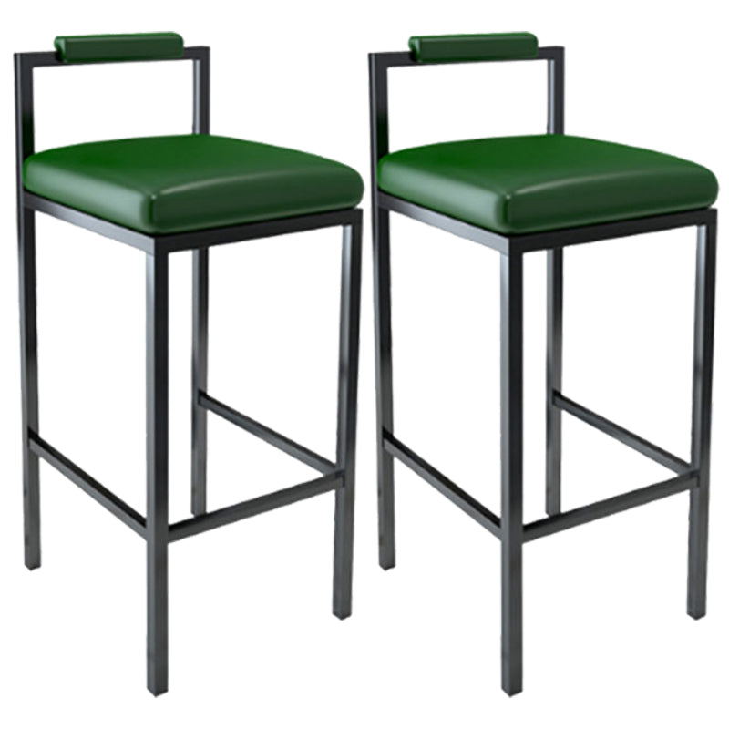 Tabouret haut de restaurant industriel de tabouret de bar à dossier bas en fer noir avec siège carré
