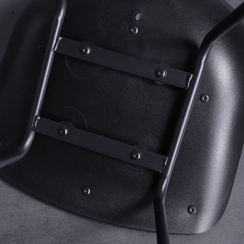 Tabouret de bar industriel rembourré blanc, haut d'intérieur noir avec siège baquet