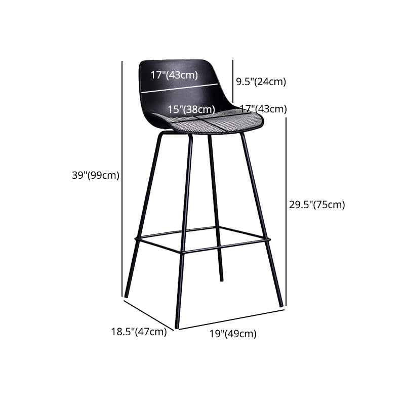 Tabouret de bar industriel rembourré blanc, haut d'intérieur noir avec siège baquet
