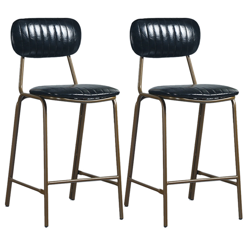 Taburete de bar de cuero envejecido rectangular acolchado Taburete alto industrial para interiores