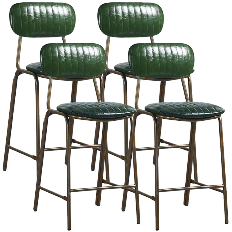 Taburete de bar de cuero envejecido rectangular acolchado Taburete alto industrial para interiores