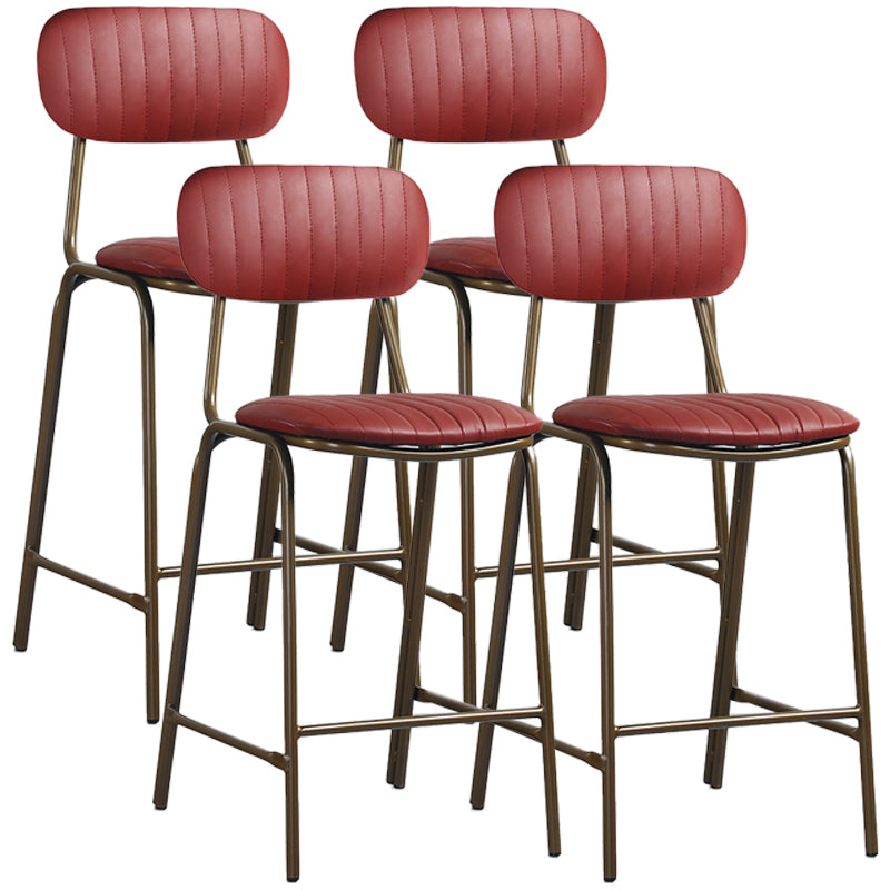 Taburete de bar de cuero envejecido rectangular acolchado Taburete alto industrial para interiores
