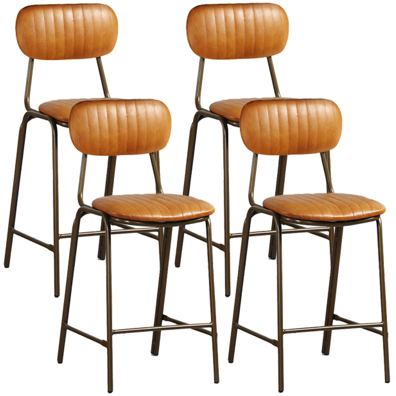 Taburete de bar de cuero envejecido rectangular acolchado Taburete alto industrial para interiores