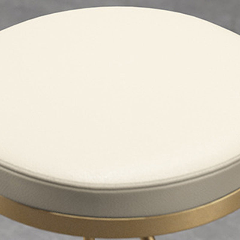 Taburete de bar de estilo nórdico, redondo, de piel sintética, con cojín, para bar, comedor, juego de 2
