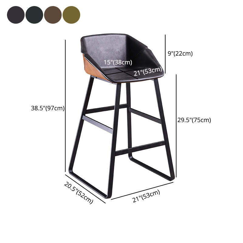 Taburete de bar tapizado en cuero de estilo nórdico, taburete de bar con base de trineo