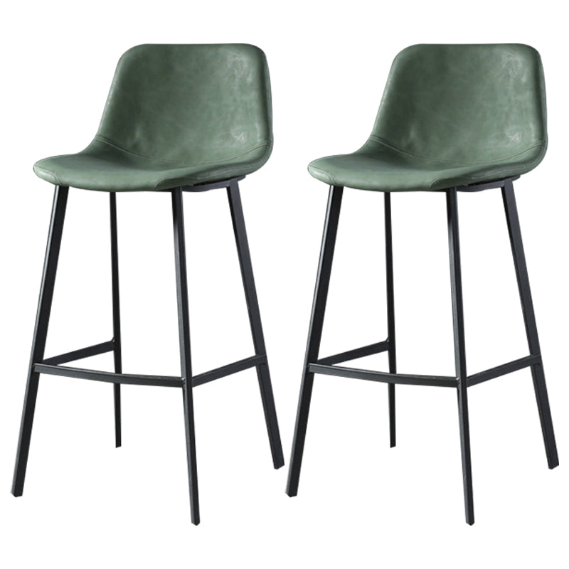 Taburete de bar tapizado de cuero de estilo nórdico, taburete de bar de 4 pies para comedor