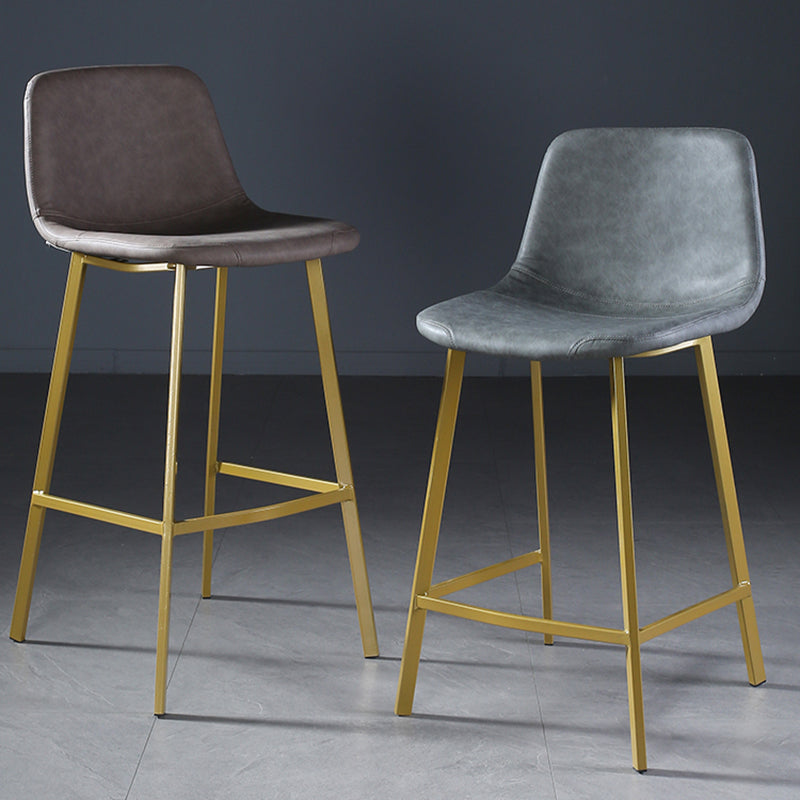 Taburete de bar tapizado de cuero de estilo nórdico, taburete de bar de 4 pies para comedor