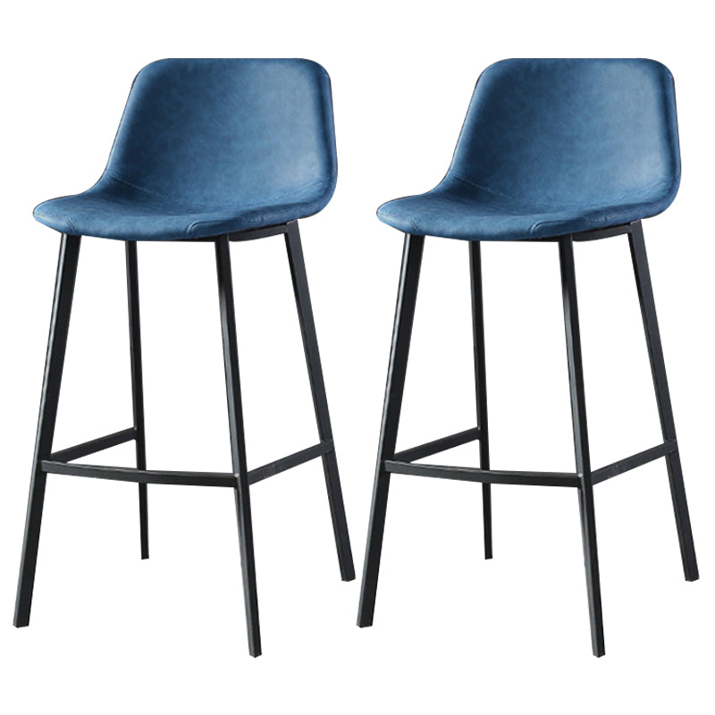 Taburete de bar tapizado de cuero de estilo nórdico, taburete de bar de 4 pies para comedor