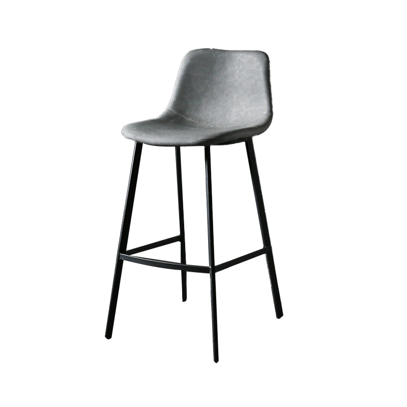 Taburete de bar tapizado de cuero de estilo nórdico, taburete de bar de 4 pies para comedor