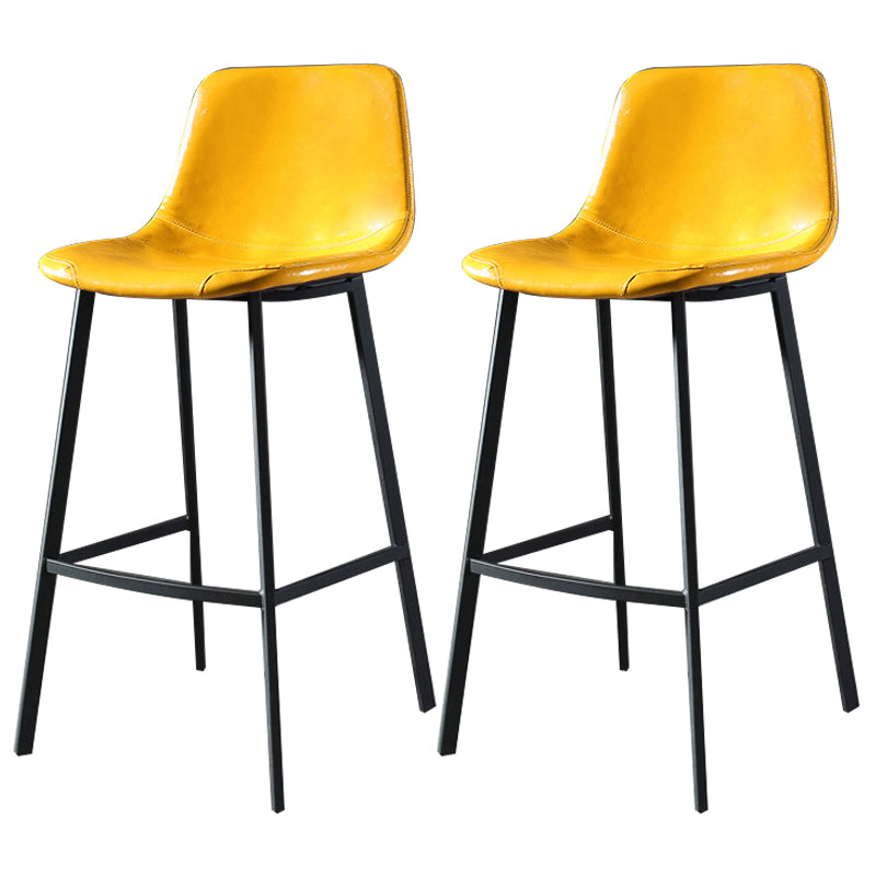 Taburete de bar tapizado de cuero de estilo nórdico, taburete de bar de 4 pies para comedor