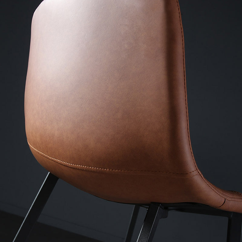 Taburete de bar tapizado de cuero de estilo nórdico, taburete de bar de 4 pies para comedor