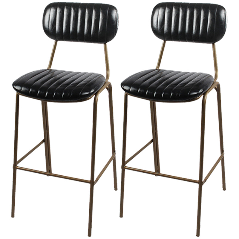 Tabourets de comptoir scandinaves en or, tabourets de bar d'intérieur sans bras en cuir de fer