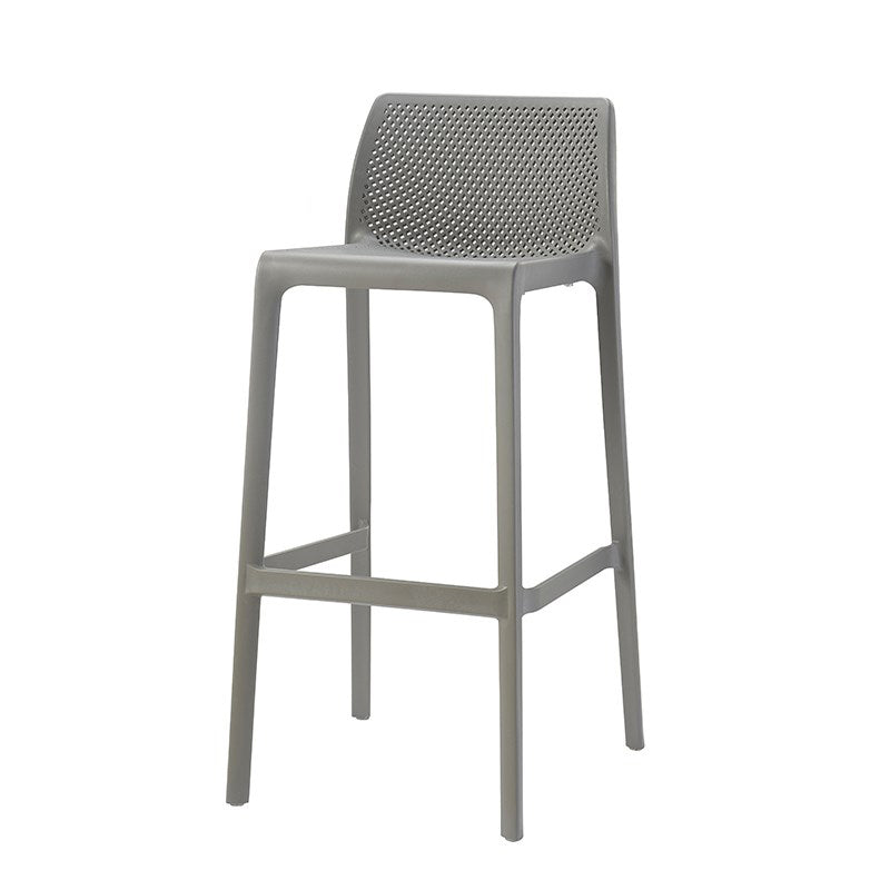 Taburetes de bar interiores apilables de plástico escandinavo con respaldo bajo