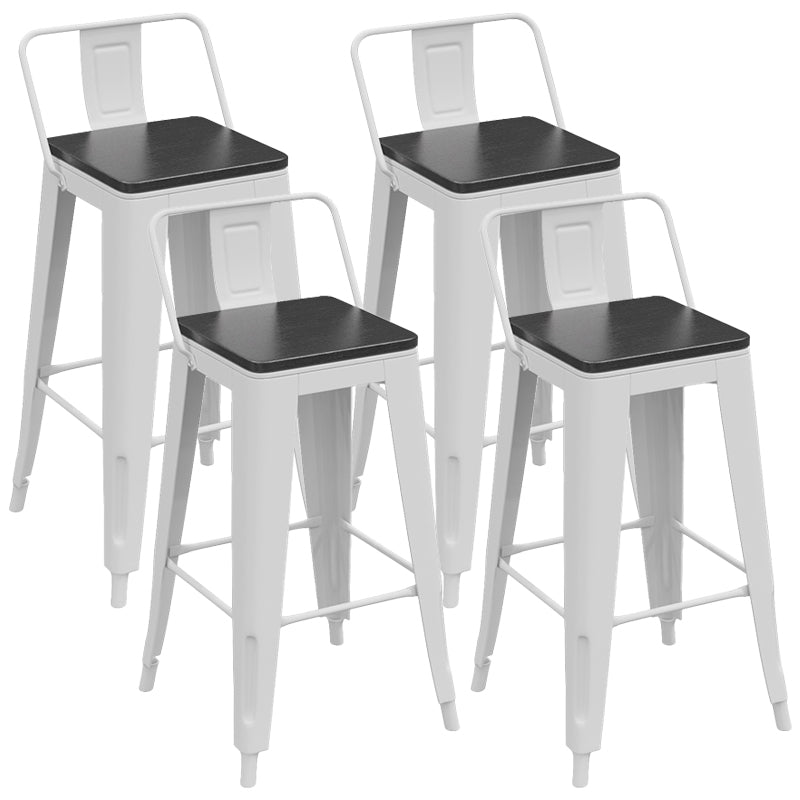 Tabourets de comptoir blancs industriels Tabourets de bar en bois de fer Bristol avec siège carré