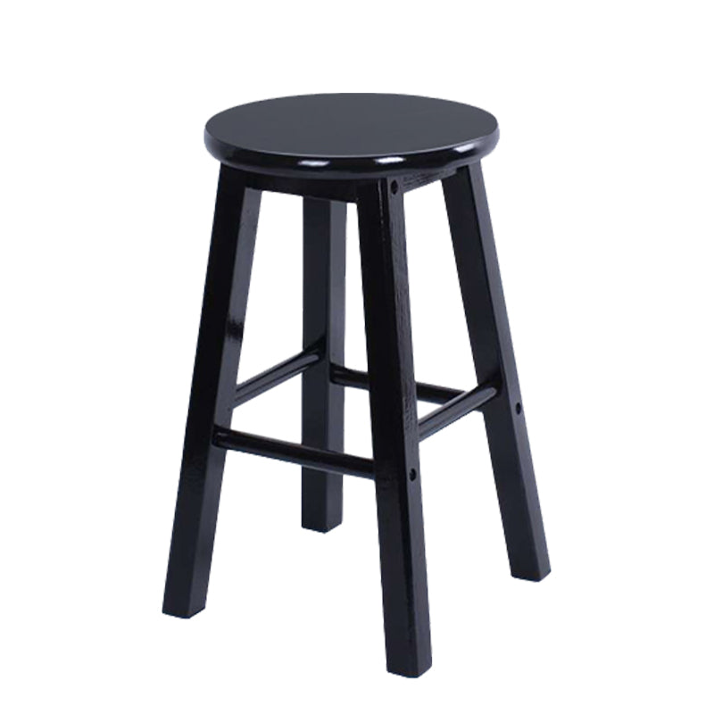 Modern Armless Counter Stool Wood Household Bar Stool with Pedal