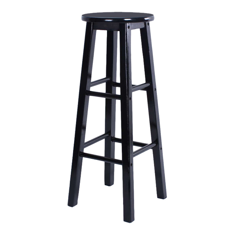 Modern Armless Counter Stool Wood Household Bar Stool with Pedal